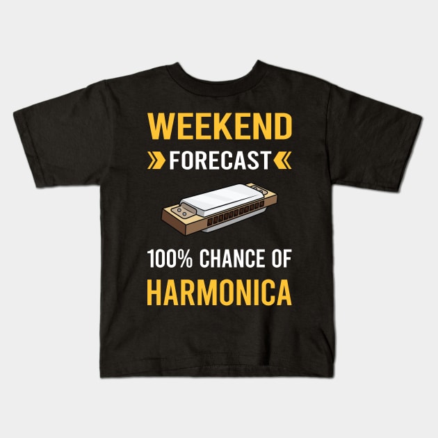 Weekend Forecast Harmonica Mouth Organ Kids T-Shirt by Good Day